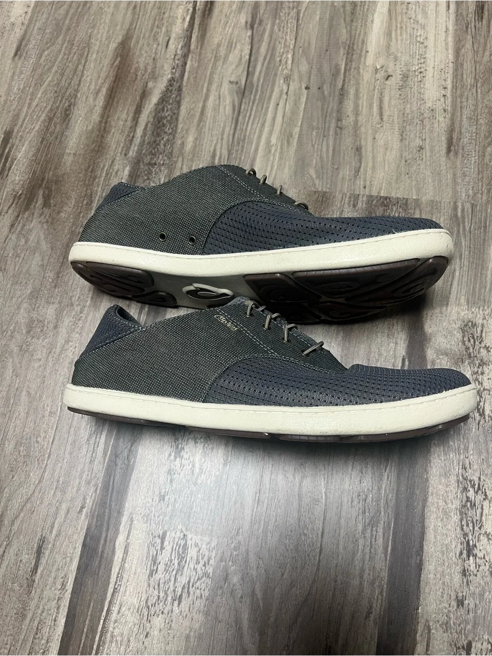 OluKai Men's Nohea Moku Slip On Shoes Charcoal Clay Grey Size 9.5